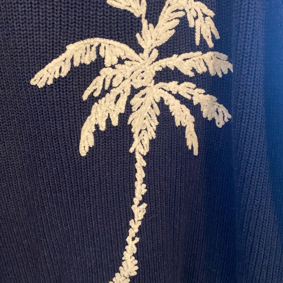 Tommy Bahama navy palm tree sweater - Picture 2 of 8